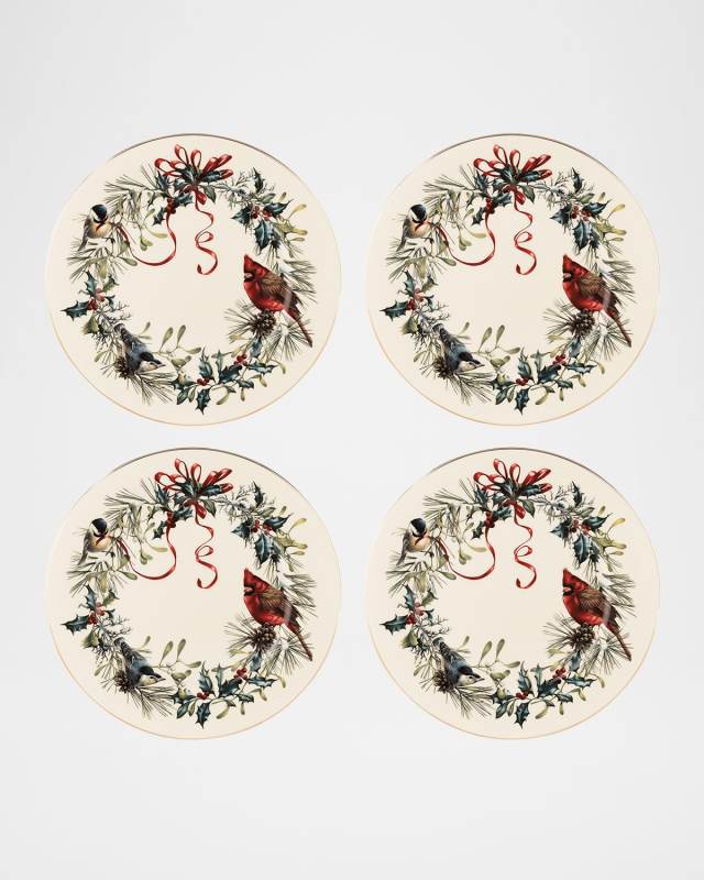 Winter Greetings Dinnerware Dinner Plates, Set of 4